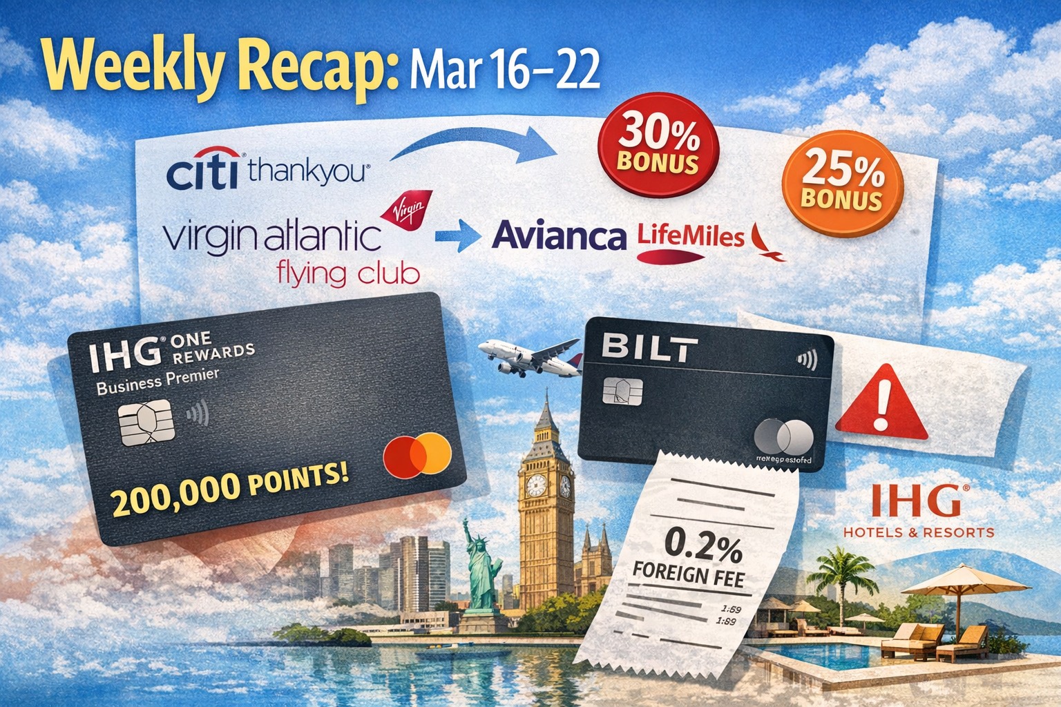 Weekly Recap: Mar 16–22 — Citi Transfer Bonuses, IHG's Big Offer & a Bilt Bug